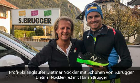 Dietmar Nöckler mit Schuhen von Brugger