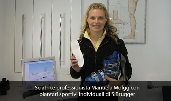 Manuela Mölgg con plantari sportivi di Brugger